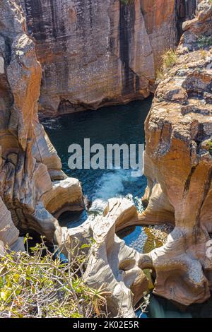 Bourkes luck potholes can be found in the Blyde River Canyon Reserve on the panorama route in mpumalanga province, South Africa Stock Photo