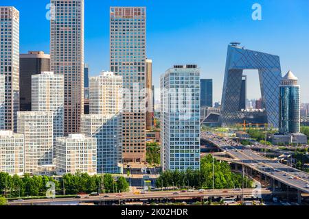 Beijing, China modern financial district cityscape in the afternoon. Stock Photo