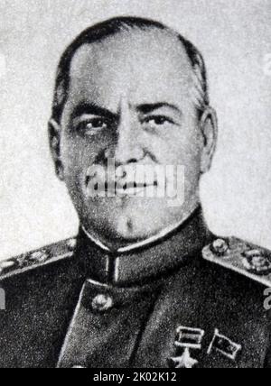 Georgy Konstantinovich Zhukov (1896 - 1974) Marshal of the Soviet Union. He also served as Chief of the General Staff, Minister of Defence, and was a member of the Presidium of the Communist Party (later Politburo). During the Second World War, Stock Photo