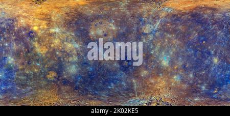 Enhanced color Mercury map Stock Photo