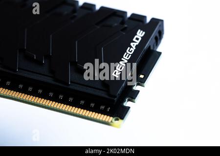 Lviv, Ukraine - September 9, 2022: DDR4 32GB (2x16GB) 3600 MHz Fury Renegade Black Kingston Fury (ex.HyperX) Stock Photo