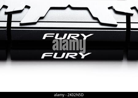 Lviv, Ukraine - September 9, 2022: DDR4 32GB (2x16GB) 3600 MHz Fury Renegade Black Kingston Fury (ex.HyperX) Stock Photo