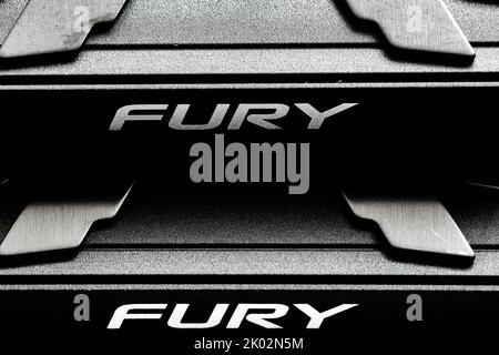 Lviv, Ukraine - September 9, 2022: DDR4 32GB (2x16GB) 3600 MHz Fury Renegade Black Kingston Fury (ex.HyperX) Stock Photo