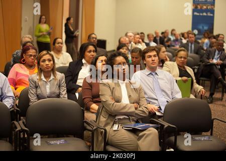 Strategic Plan Town Hall Meeting, with Secretary Shaun Donovan and Deputy Secretary Ron Sims among the senior officials on hand. Stock Photo