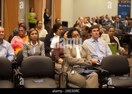 Strategic Plan Town Hall Meeting, with Secretary Shaun Donovan and Deputy Secretary Ron Sims among the senior officials on hand. Stock Photo