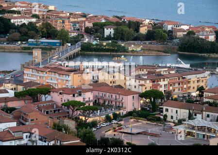 Castiglione della Pescaia, popular seaside resort on the Tyrrhenian Sea, Grosseto province, Tuscany, Italy Stock Photo