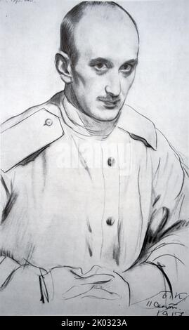 Portrait of G. S. Vereisky. 1917. By Boris Kustodiev. Stock Photo
