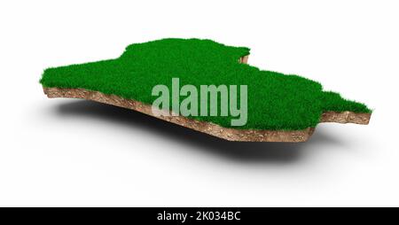 Iraq Map Texture A 3D rendering of the Iraq Map soil land geology isolated on a white ...