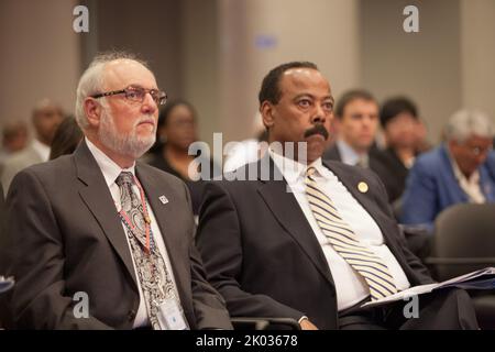 Strategic Plan Town Hall Meeting, with Secretary Shaun Donovan and Deputy Secretary Ron Sims among the senior officials on hand. Stock Photo