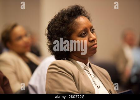 Strategic Plan Town Hall Meeting, with Secretary Shaun Donovan and Deputy Secretary Ron Sims among the senior officials on hand. Stock Photo