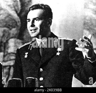 Gherman Stepanovich Titov (1935 - 2000) Soviet cosmonaut who, on 6 August 1961 became the second human to orbit the Earth, aboard Vostok 2, preceded by Yuri Gagarin on Vostok 1. Stock Photo