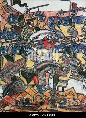 The Battle of the Ice was fought between the Republic of Novgorod led by Prince Alexander Nevsky and the forces of the Livonian Order and Bishopric of Dorpat led by Bishop Hermann of Dorpat on April 5, 1242, at Lake Peipus. The battle is notable for having been fought largely on the frozen lake, which gave the battle its name.