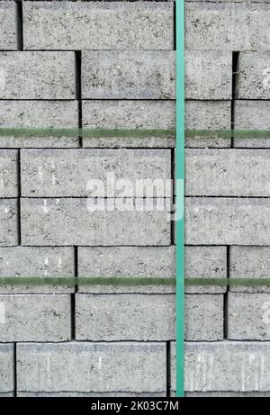 Stack of gray concrete blocks Stock Photo