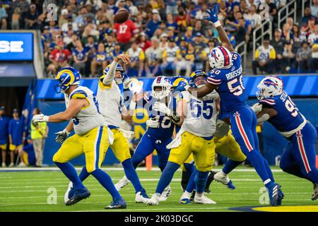 Buffalo Bills defensive end Greg Rousseau rushes the passer during