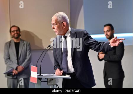 Vienna, Austria. 09th Sep, 2022. Together for Van der Bellen. Campaign start for the federal presidential election with Alexander Van der Bellen Stock Photo