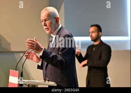 Vienna, Austria. 09th Sep, 2022. Together for Van der Bellen. Campaign start for the federal presidential election with Alexander Van der Bellen Stock Photo