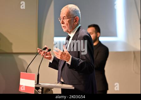 Vienna, Austria. 09th Sep, 2022. Together for Van der Bellen. Campaign start for the federal presidential election with Alexander Van der Bellen Stock Photo