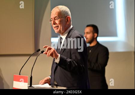 Vienna, Austria. 09th Sep, 2022. Together for Van der Bellen. Campaign start for the federal presidential election with Alexander Van der Bellen Stock Photo