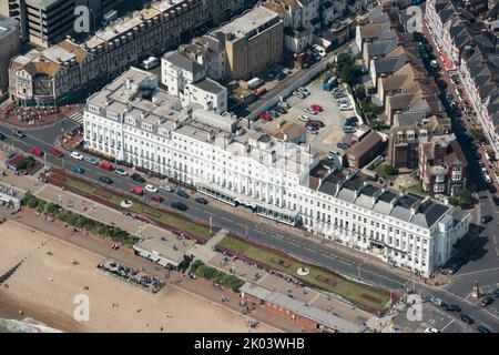 Burlington Hotel and Carpet Gardens, Eastbourne, East Sussex, 2016. Stock Photo