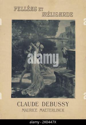 Poster for the pr&#xe8;miere of the opera &quot;Pell&#xe9;as et M&#xe9;lisande&quot; by Claude Debussy and Maurice Maeterlinck at the Th&#xe9;&#xe2;tre de l'Op&#xe9;ra-, 1902. Private Collection. Stock Photo