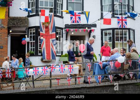 A Street Party held to celebrate the Platinum Jubilee of Her Majesty Queen Elizabeth II in Henley-on-Thames Stock Photo