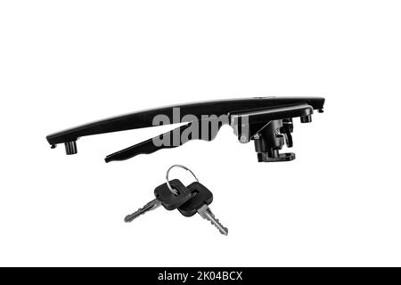 plastic external car door handle. Automotive spare part. isolated on white background, with clipping path Stock Photo