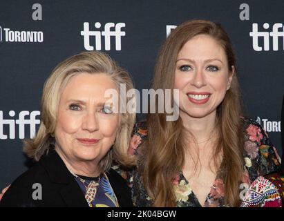 Toronto, Canada. 09th Sep, 2022. Chelsea Clinton and Hillary Rodham Clinton attend the 'In Conversation' - The Book of Gutsy Women In Conversation at TIFF LIGHTBOX during the 2022 Toronto International Film Festival on September 9, 2022 in Toronto, Canada. Photo: PICJER/imageSPACE/Sipa USA Credit: Sipa USA/Alamy Live News Stock Photo