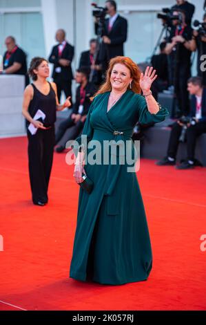 Sarah Ferguson attends 'The Son' red carpet at the 79th Venice International Film Festival on September 07, 2022 in Venice, Italy. Stock Photo