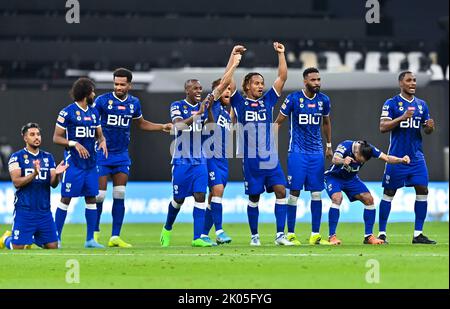 Players of Saudi Arabia's Al Hilal receive the runner-up medals during the  award ceremony after the AFC Champions League final match at Saitama  Stadium in Saitama, near Tokyo, Saturday, May 6, 2023.