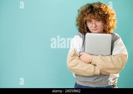 obesity shaming internet bullying plus size woman Stock Photo