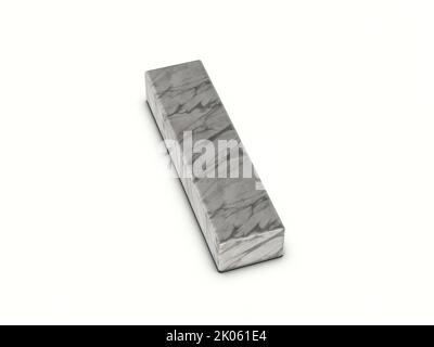 Marble letter I on a white background. 3d illustration. Stock Photo