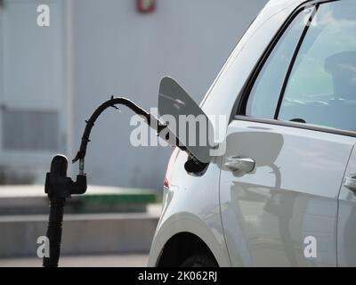 LPG gas filling stations and cars Stock Photo