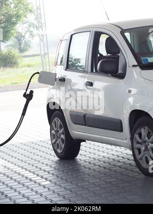 LPG gas filling stations and cars Stock Photo