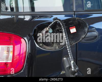 LPG gas filling stations and cars Stock Photo