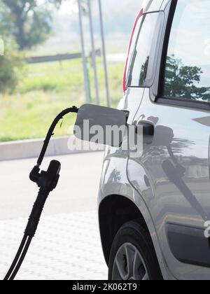 LPG gas filling stations and cars Stock Photo