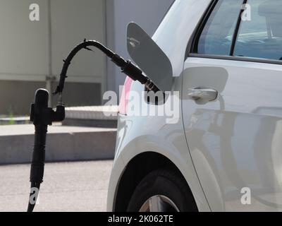 LPG gas filling stations and cars Stock Photo