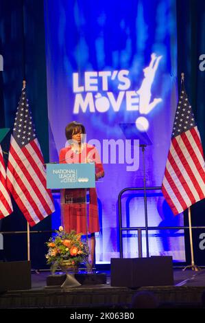 Activities at the National League of Cities Congressional City Conference, Marriott Wardman Park Hotel, Washington, D.C., with First Lady Michelle Obama, HUD Deputy Secretary Ron Sims among the speakers. Stock Photo