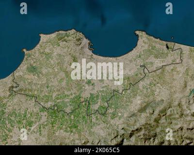Alger, province of Algeria. Low resolution satellite map. Locations of ...