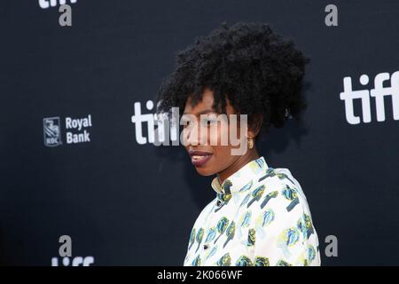 Shaina West attends the premiere of “The Woman King” at Roy Thomson