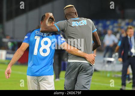 Andrea Masiello of Genoa CFC and Victor Osimhen of SSC Napoli