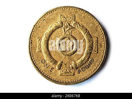 Photo coins England, 2001, One pound Stock Photo