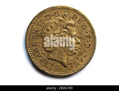 Photo coins England, 2001, One pound Stock Photo