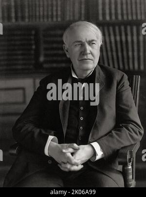 Portrait of Thomas Edison in the Building 5 Library of his West Orange ...