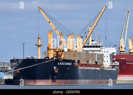 Bulkcarrier LASCOMBES moored at Bremerhaven Stock Photo
