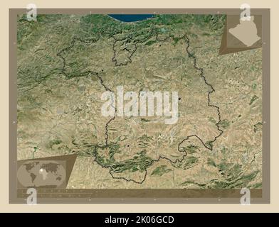 Setif, province of Algeria. High resolution satellite map. Locations ...