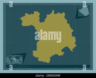 Setif, province of Algeria. Solid color shape. Corner auxiliary location maps Stock Photo