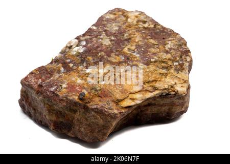 Red granite rock isolated on white background Stock Photo
