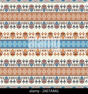 Traditional Georgian folk art embroidery vector pattern Stock Photo