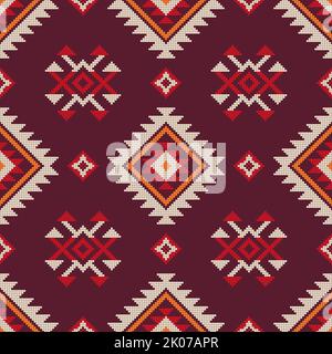 Traditional Georgian folk art embroidery vector pattern Stock Photo