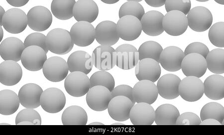 Many abstract isometric spheres, modern computer generated 3D rendering backdrop Stock Photo